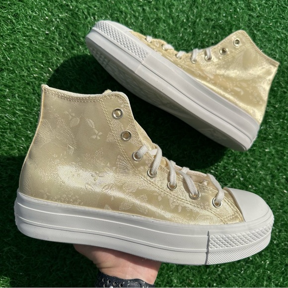 Converse Chuck Taylor All Star Lift Platform Hi Lemon Drop Golden Butterfly - Picture 3 of 14